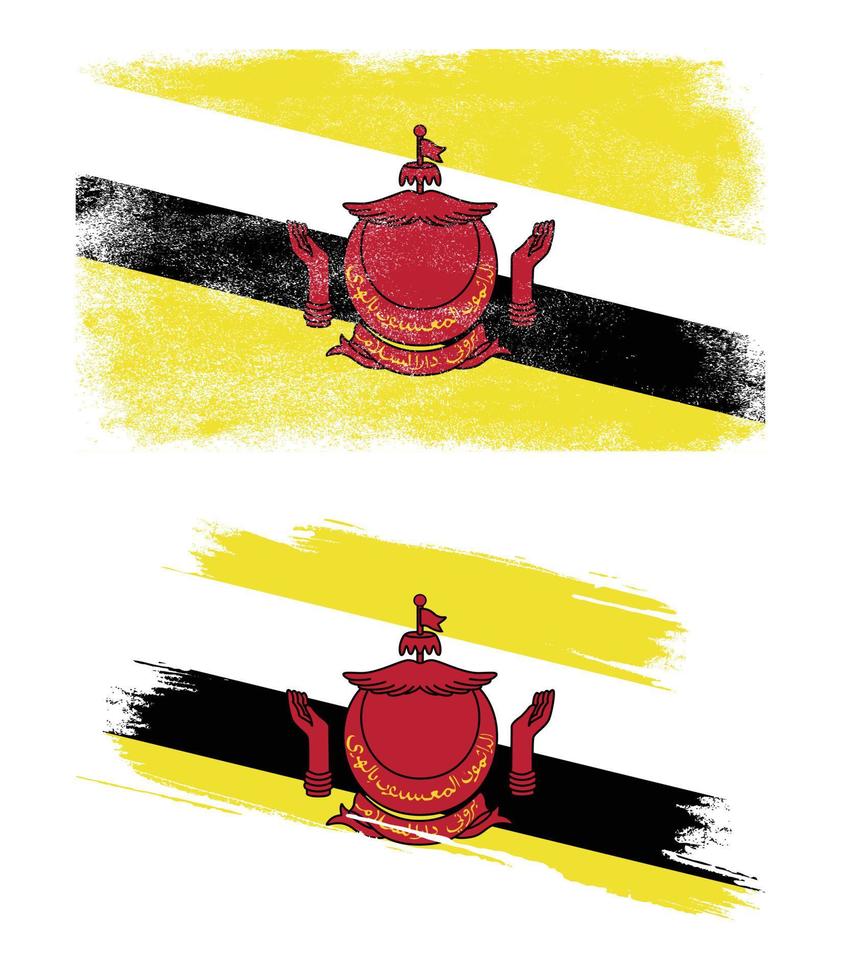 Brunei flag in grunge style vector