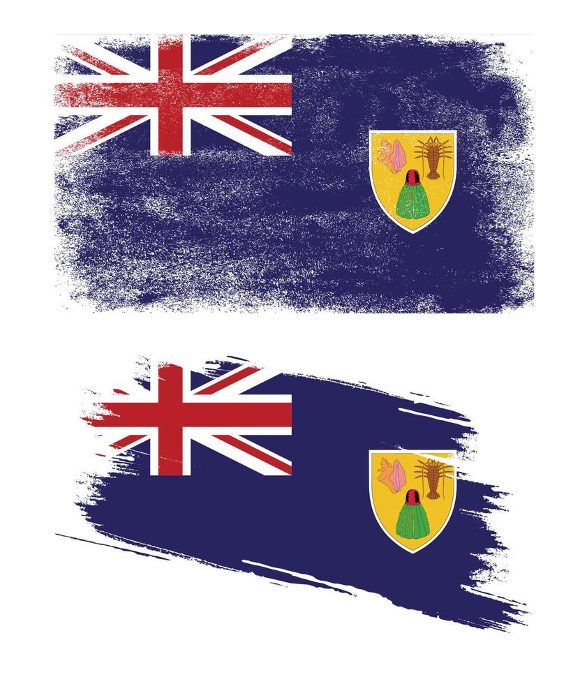 bandera de las islas turcas y caicos al estilo grunge vector