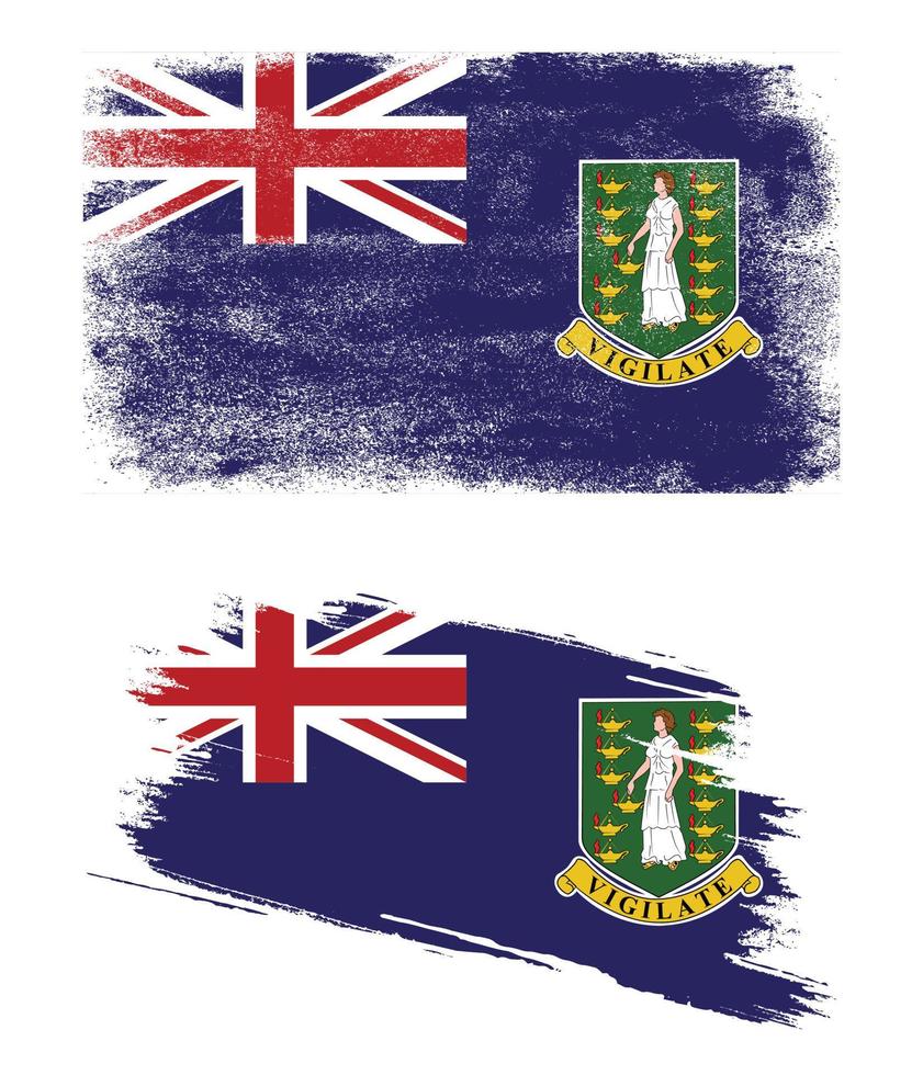 bandera de islas vírgenes del reino unido en estilo grunge vector