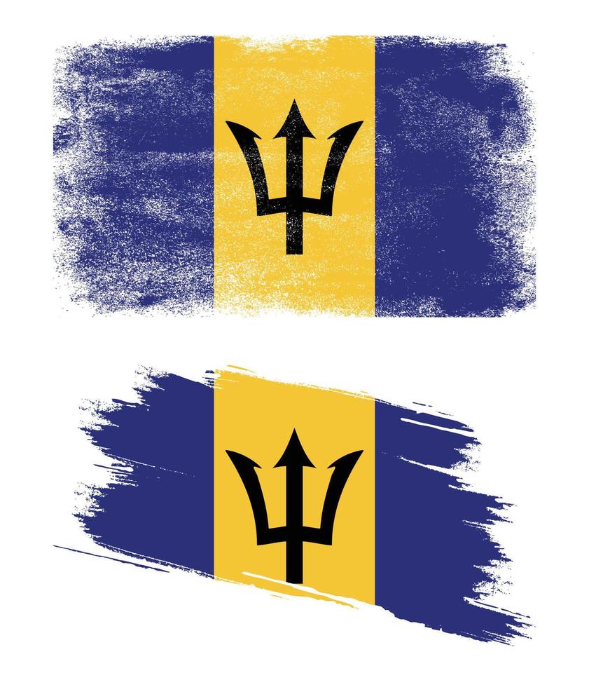 Barbados flag in grunge style vector