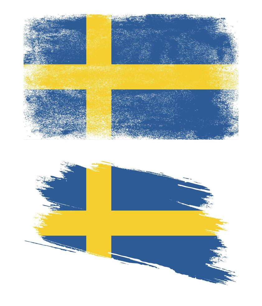 bandera de suecia con textura grunge vector