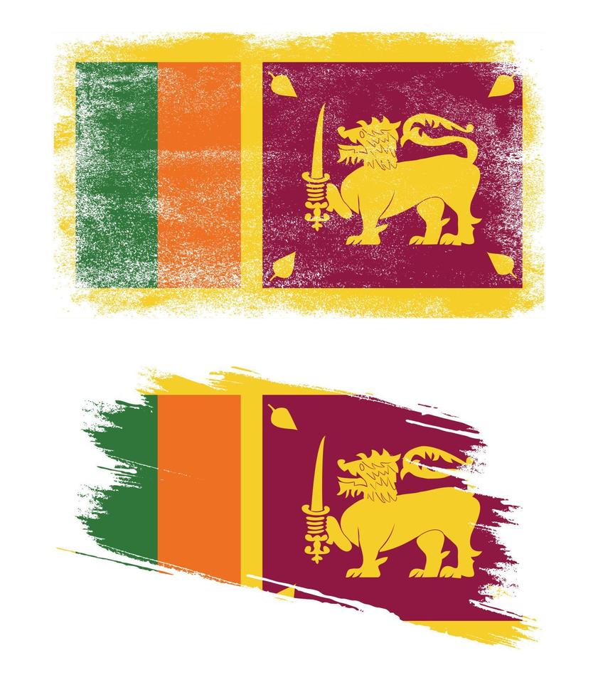 bandera de sri lanka en estilo grunge vector