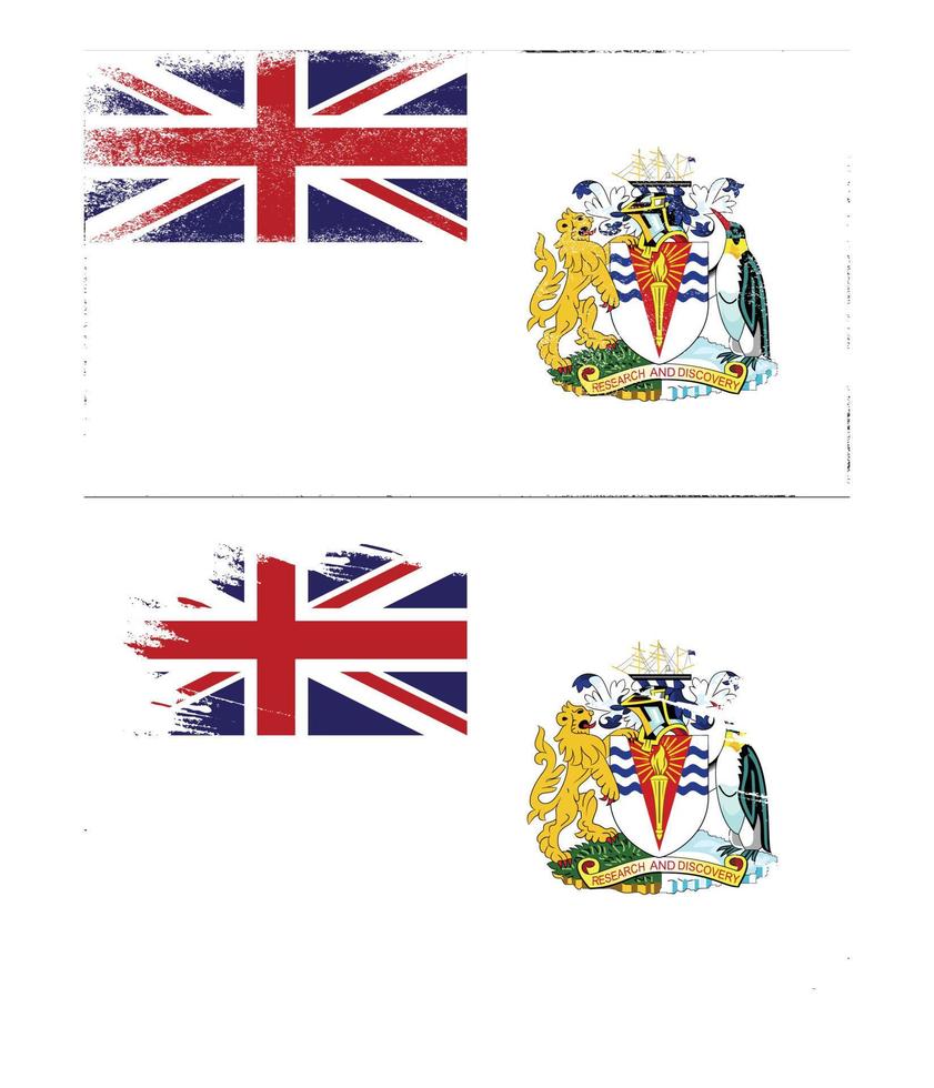 british antarctic territory flag in grunge style vector