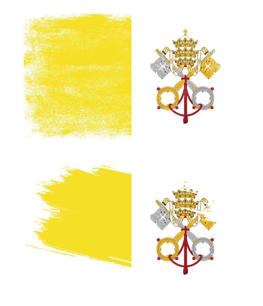 Vatican City Holy See flag in grunge style vector