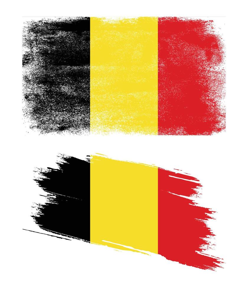 bandera de bélgica en estilo grunge vector