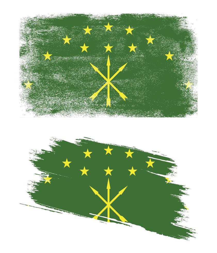 Adygea flag in grunge style vector