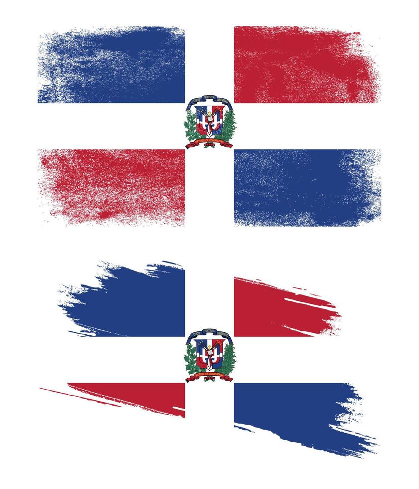 bandera de república dominicana con textura grunge vector