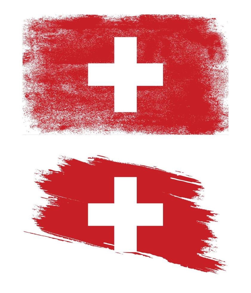 Switzerland flag in grunge style vector