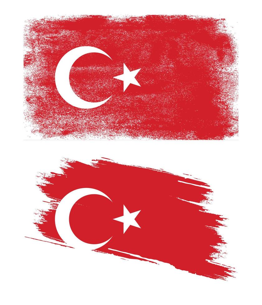 Turkey flag in grunge style vector
