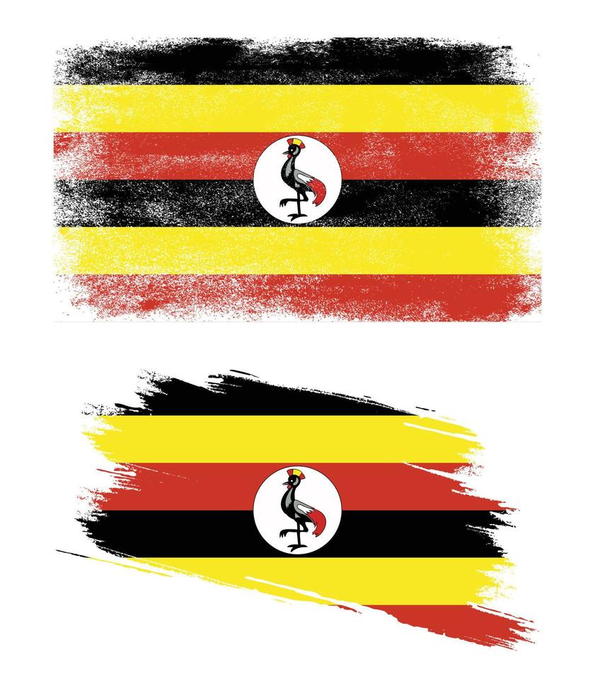 Uganda flag in grunge style vector