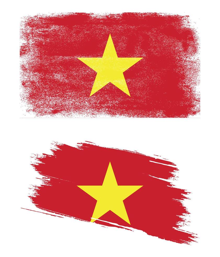 Vietnam flag in grunge style vector