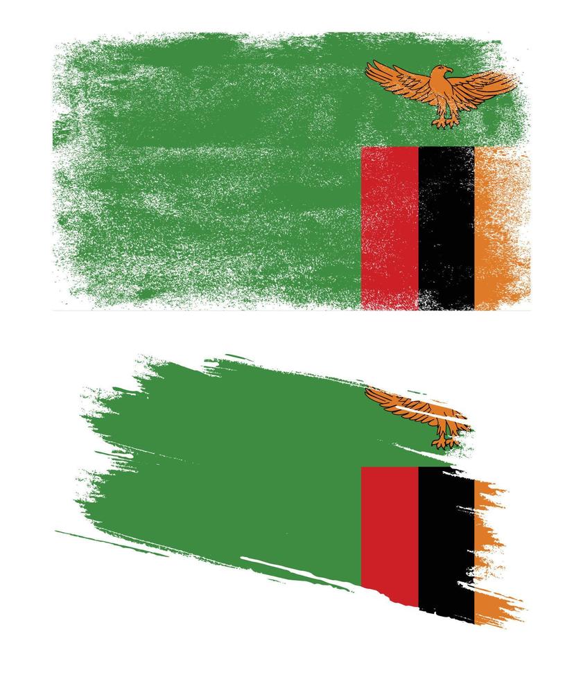 Zambia flag in grunge style vector