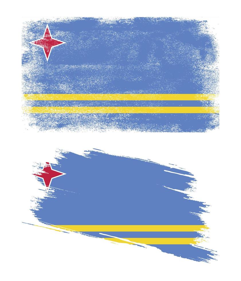 bandera de aruba en estilo grunge vector