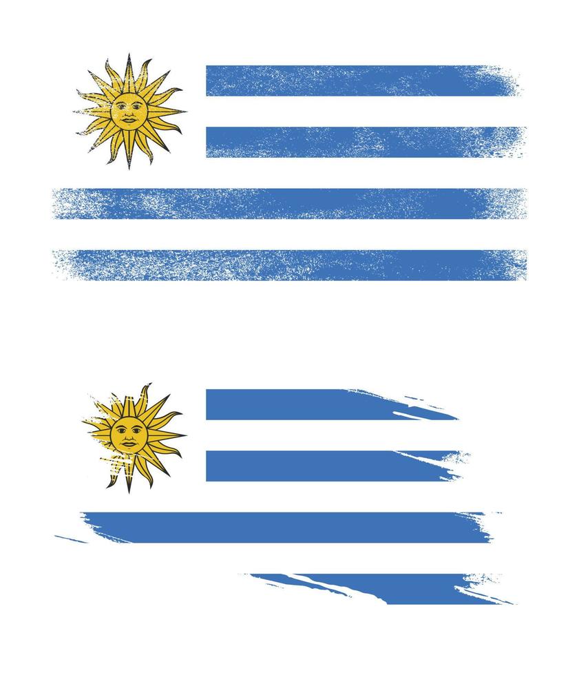 bandera de uruguay en estilo grunge vector