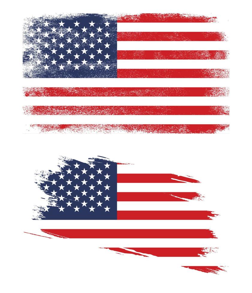 United States of America flag in grunge style vector