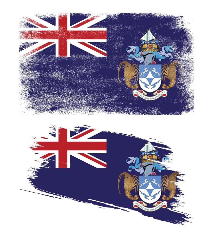 tristan da cunha flag in grunge style vector