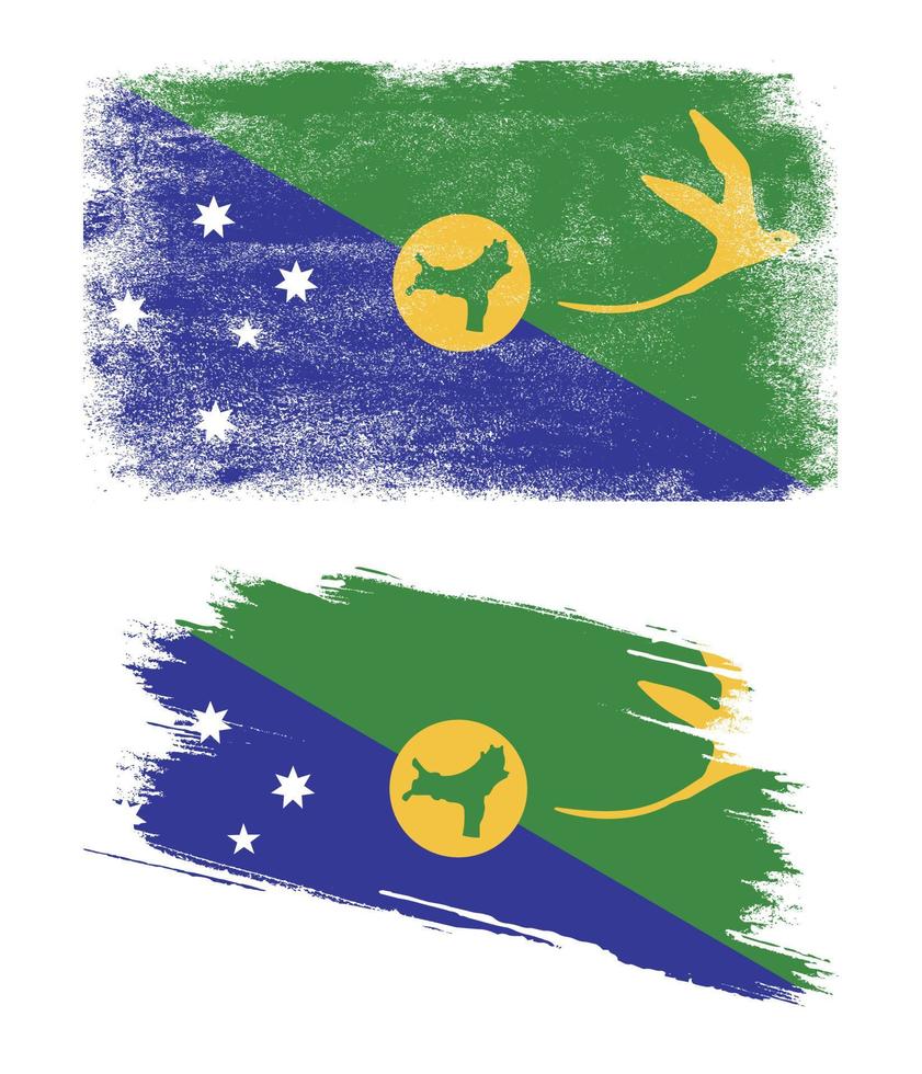 christmas island flag in grunge style vector