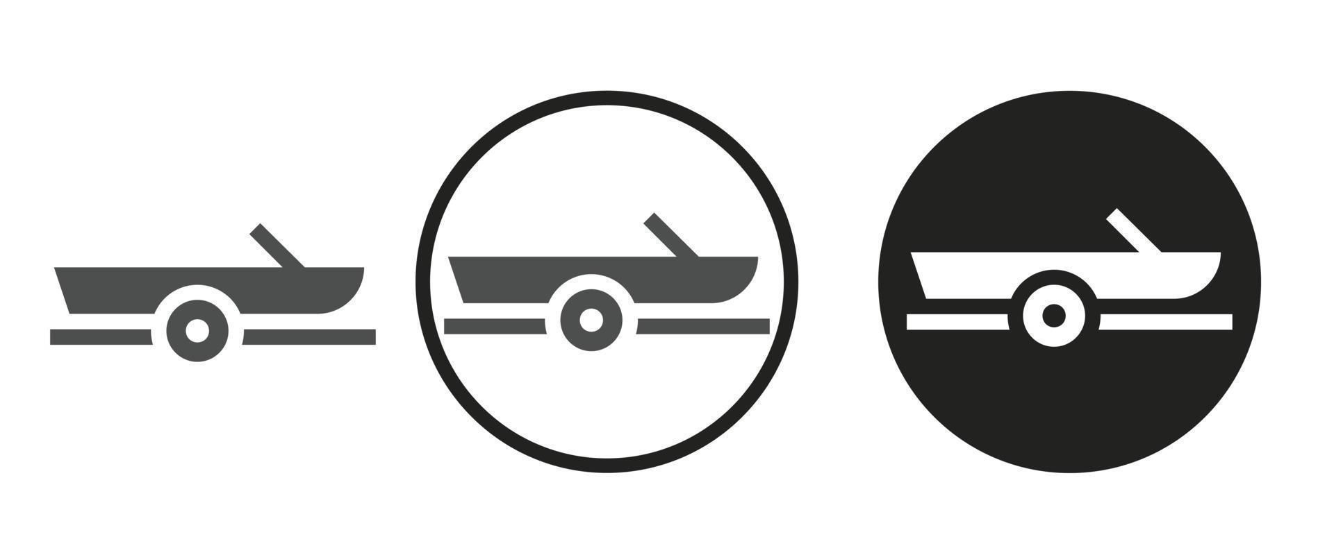 icono de coche de remolque de barco. conjunto de iconos web .ilustración vectorial vector