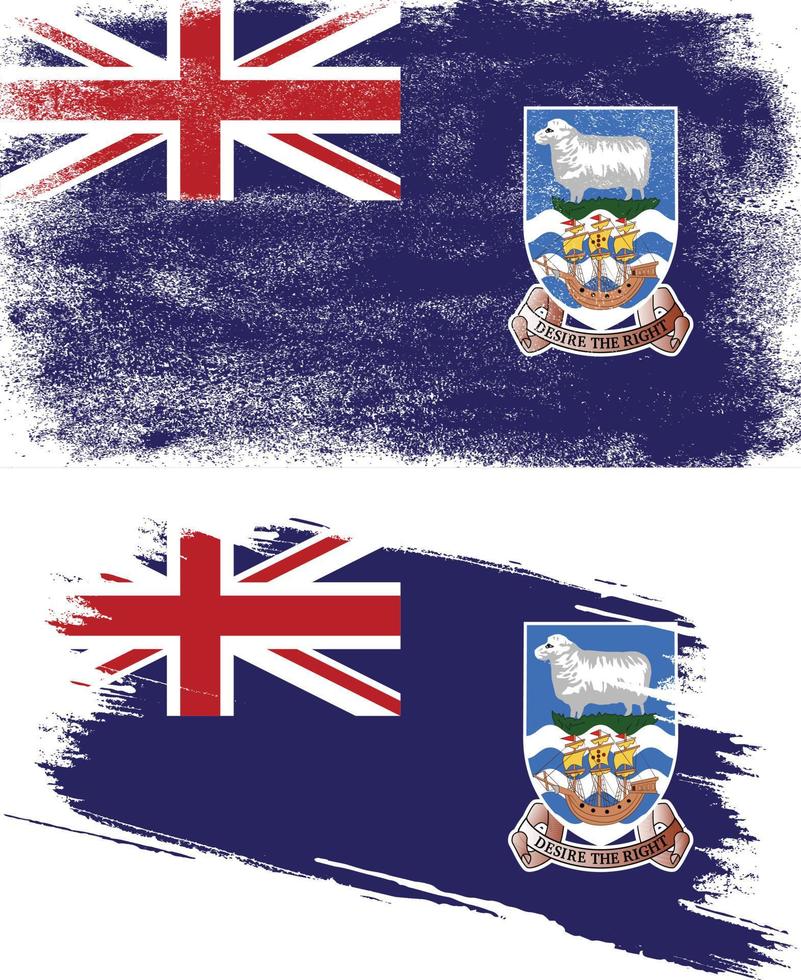 Falkland Islands flag in grunge style vector
