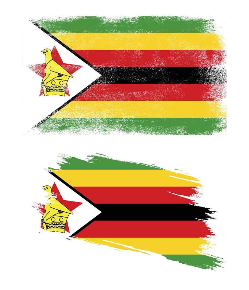 Zimbabwe flag in grunge style vector