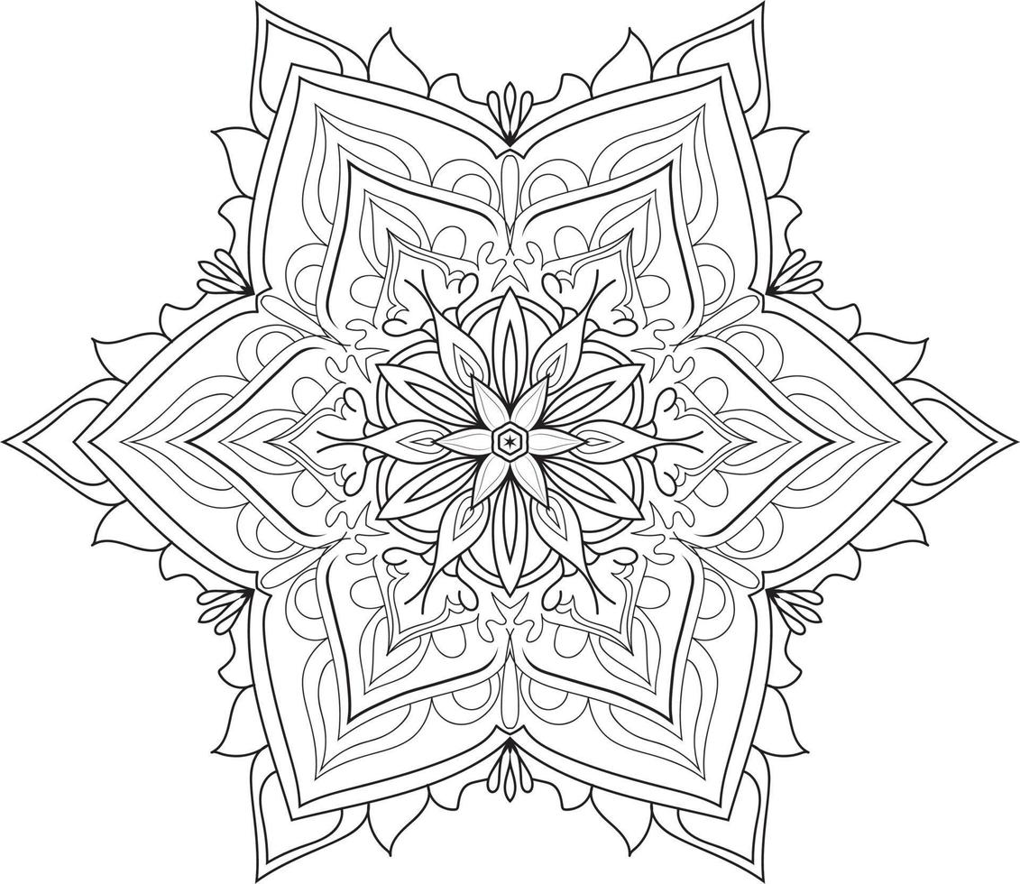 Circular Flower Mandala on White Free Vector