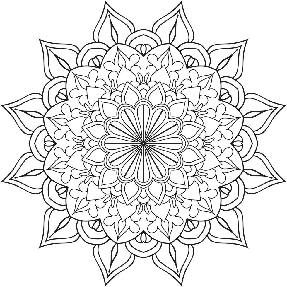 Circular Flower Mandala on White Free Vector