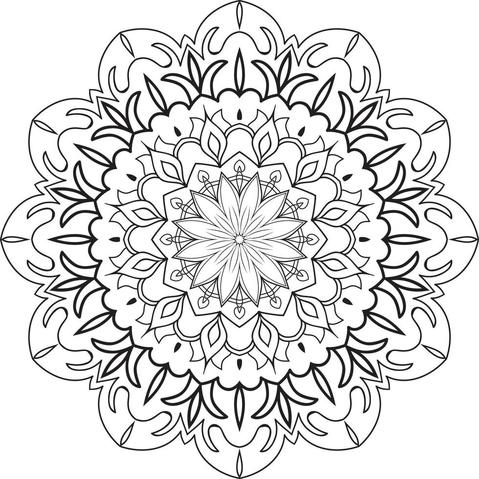 Circular Flower Mandala on White Free Vector