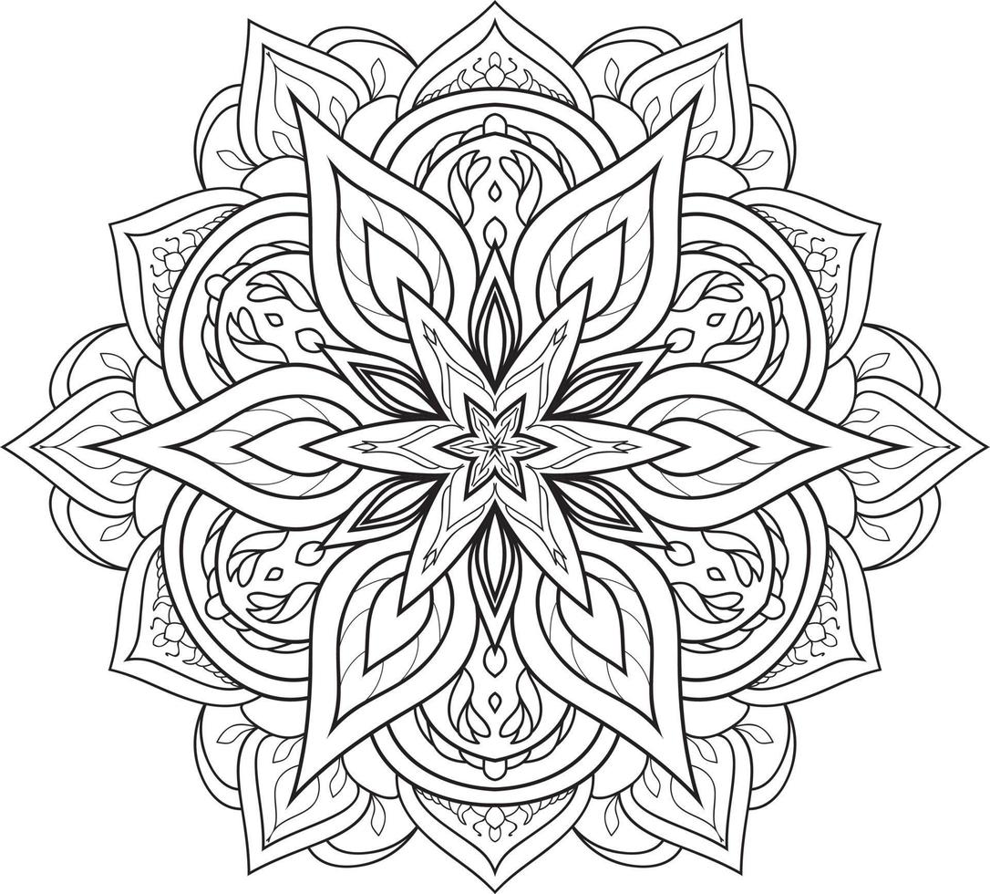 mandala de flor circular en vector libre blanco