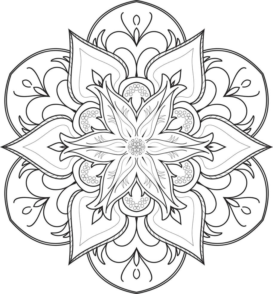 mandala de flor circular en vector libre blanco