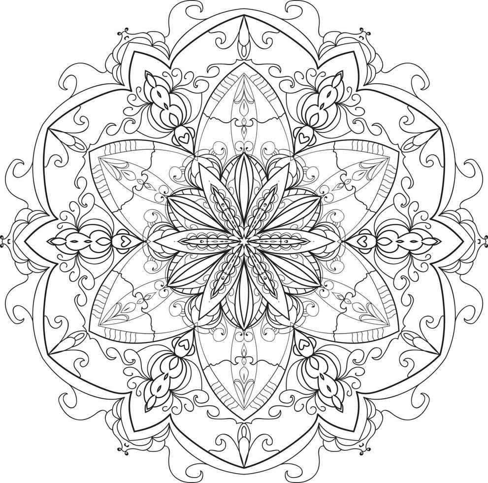 mandala de flor circular en vector libre blanco