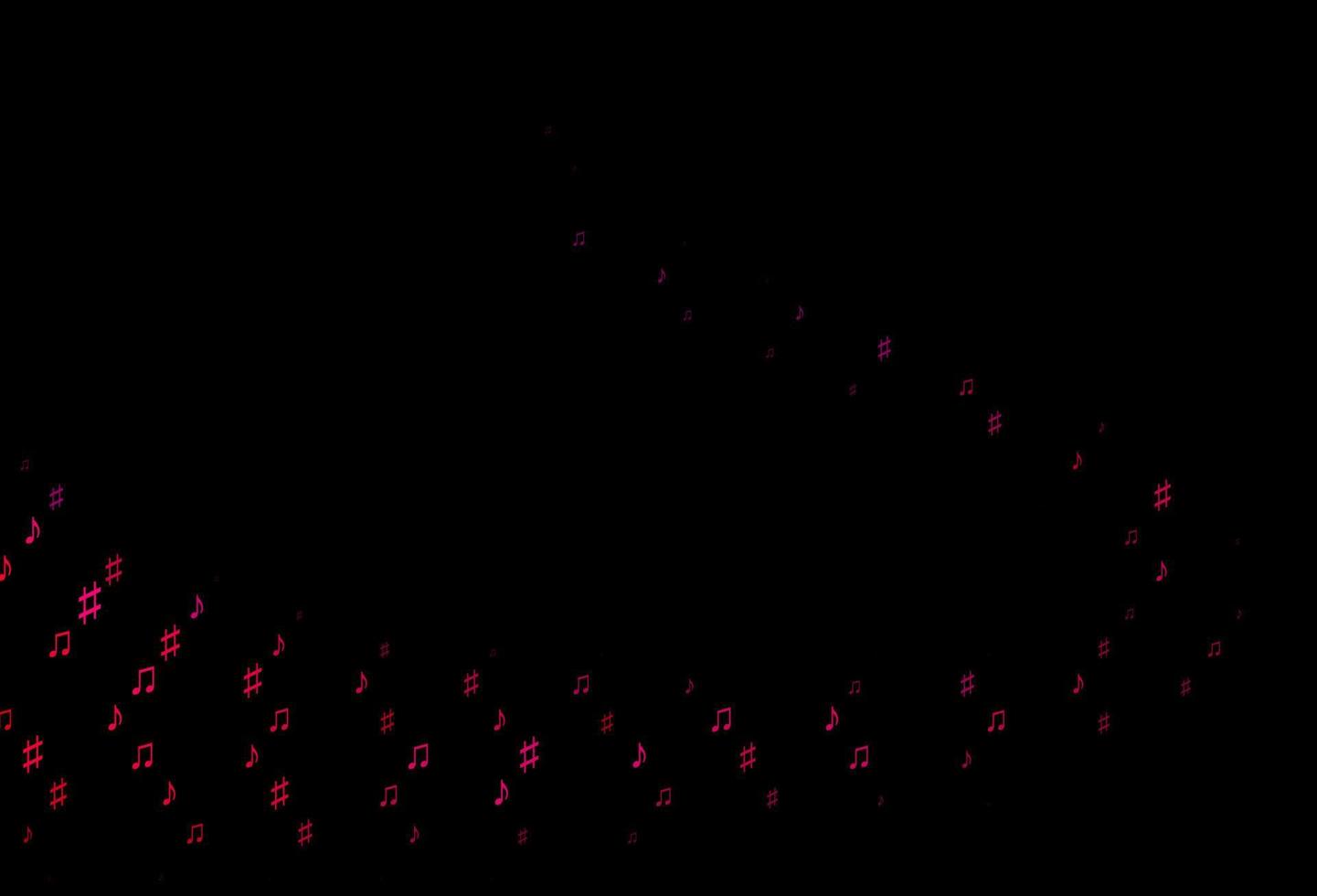 Dark Purple, Pink vector template with musical symbols.