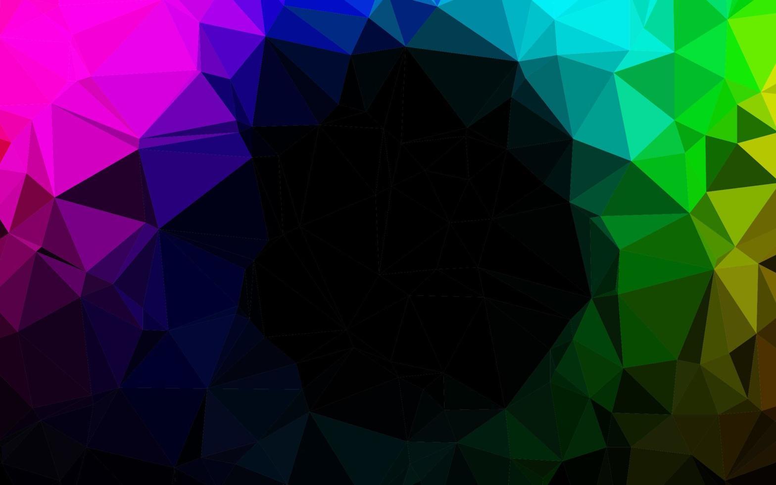 Dark Multicolor, Rainbow vector polygon abstract layout.