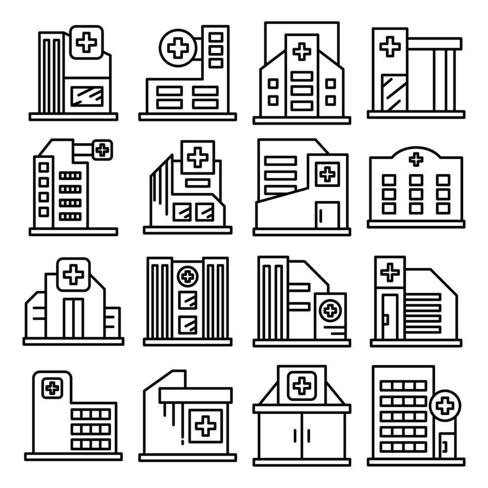 hospital line icons vector