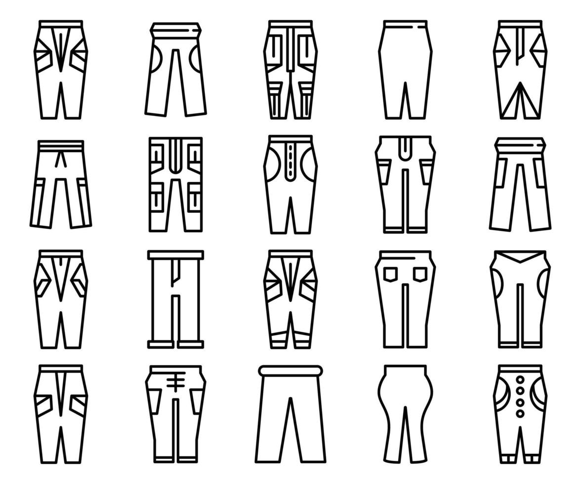 iconos de pantalones de moda vector