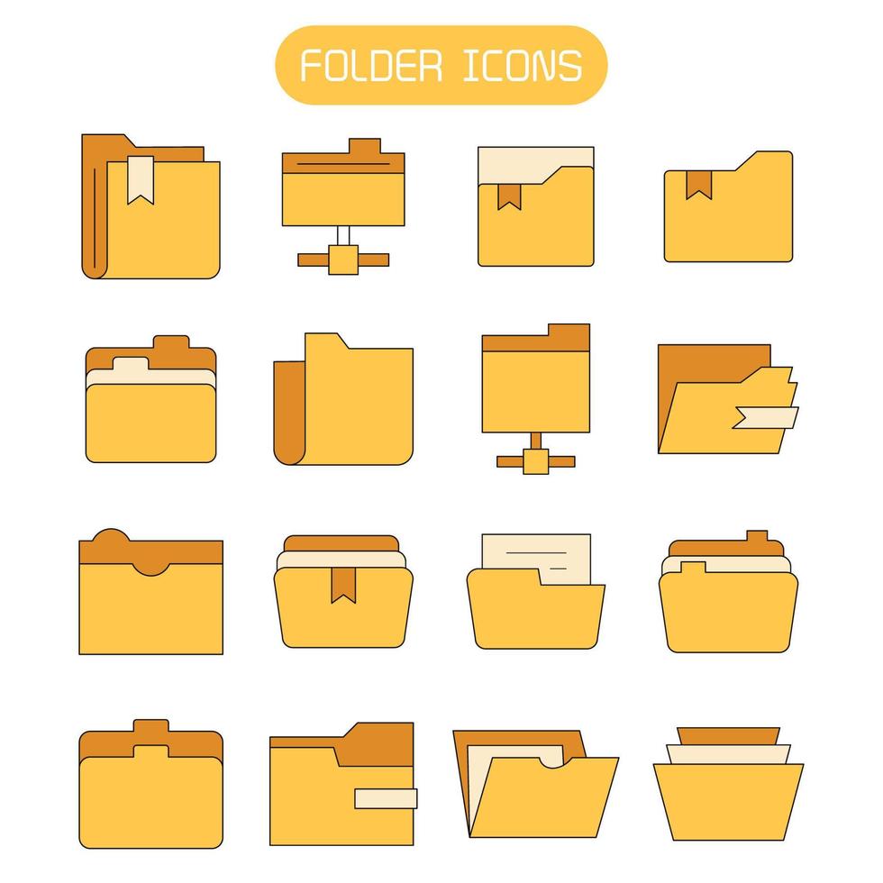 iconos de carpeta y archivo de archivo vector