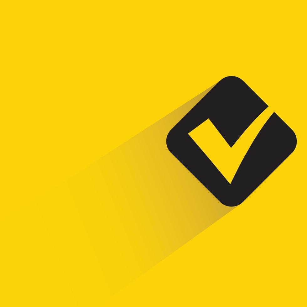 check mark on yellow background vector