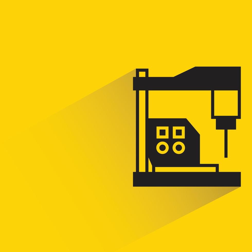 robotic machine icon yellow background vector illustration