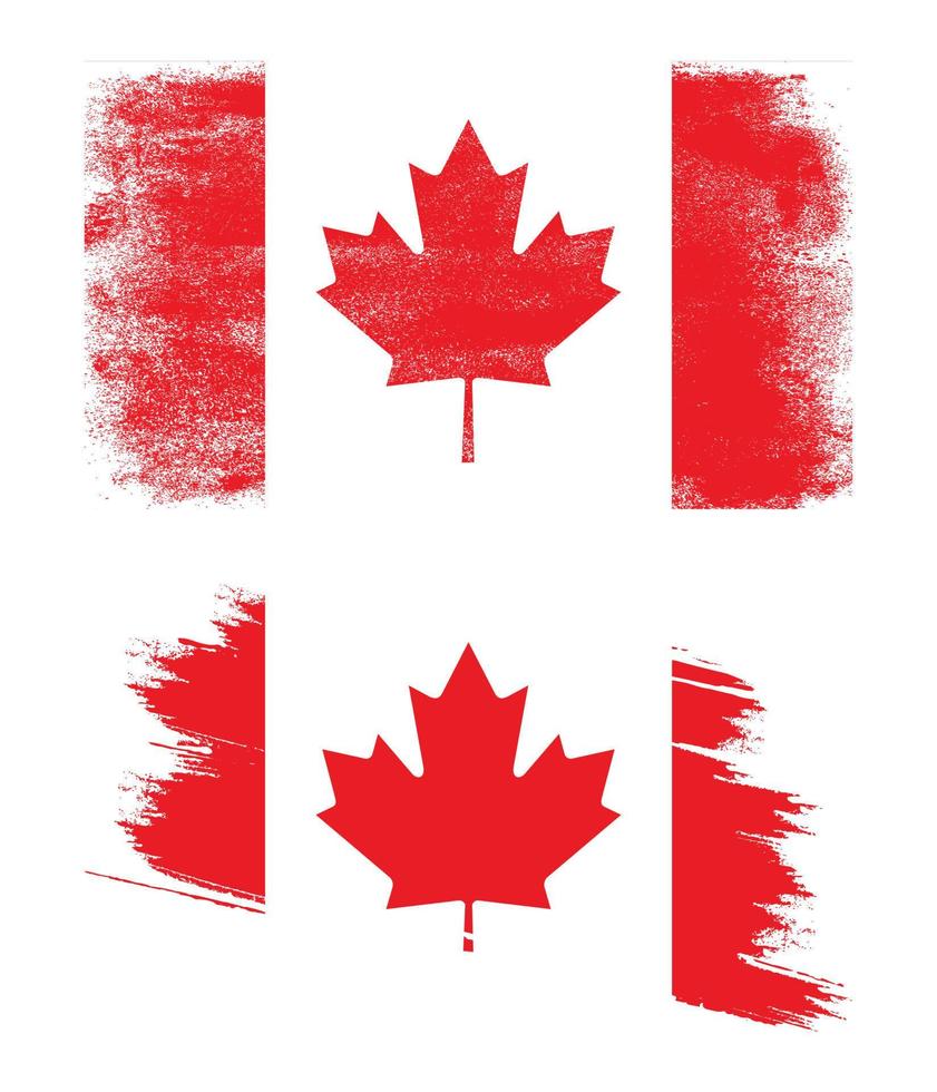 Canada flag with grunge texture vector