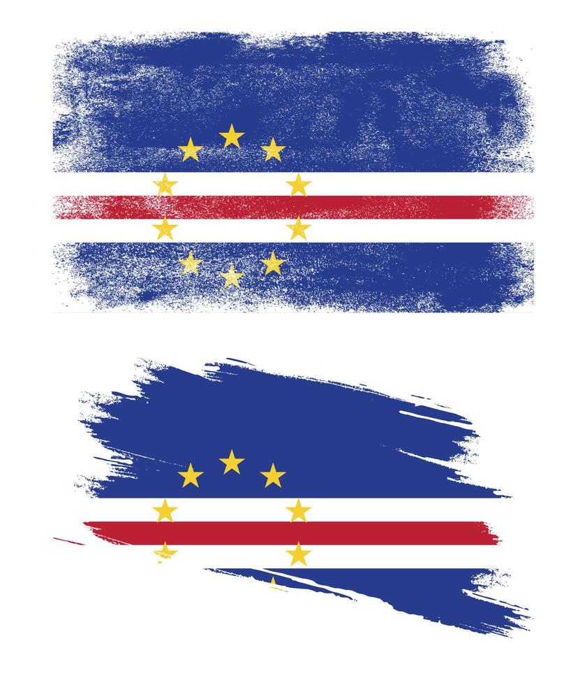 bandera de cabo verde con textura grunge vector