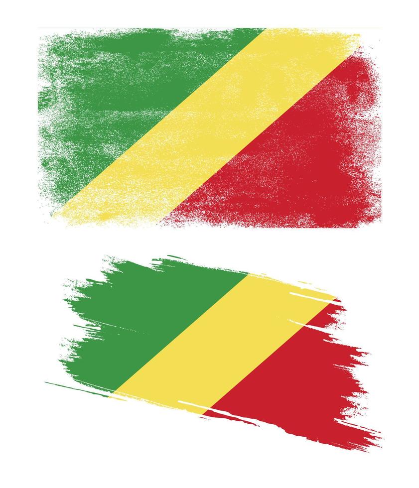 bandera de la república del congo con textura grunge vector