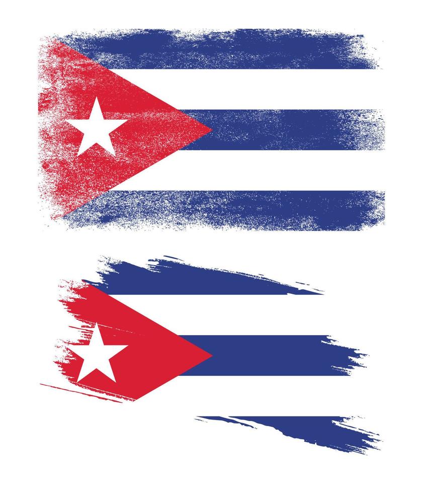 bandera cubana con textura grunge vector