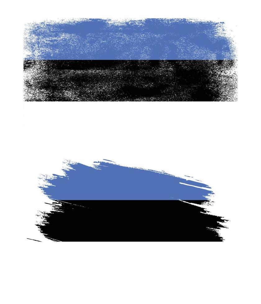 bandera de estonia con textura grunge vector