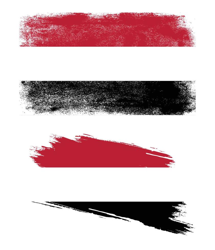 bandera de yemen con textura grunge vector