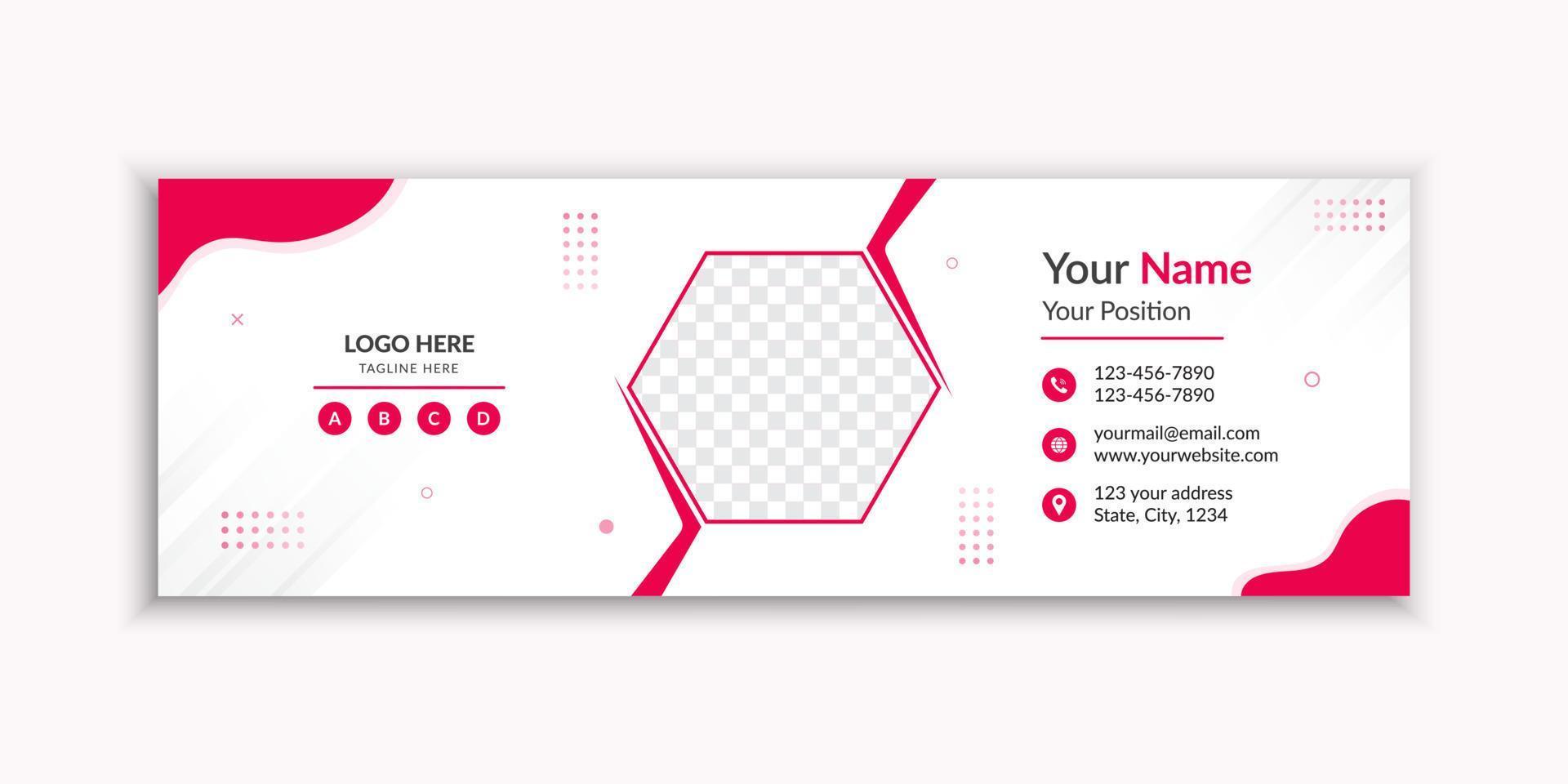 Simple and clean email signature and email footer template vector