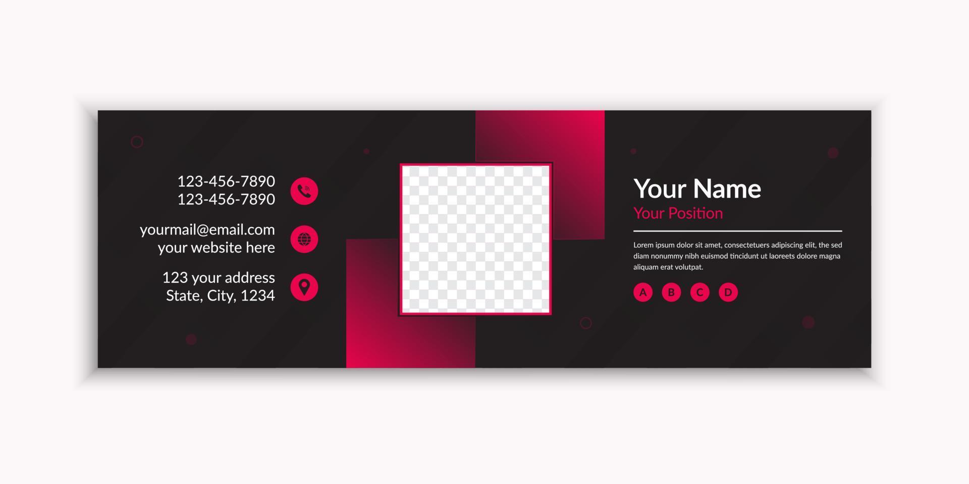 Creative 3d email signature and email footer template layout vector