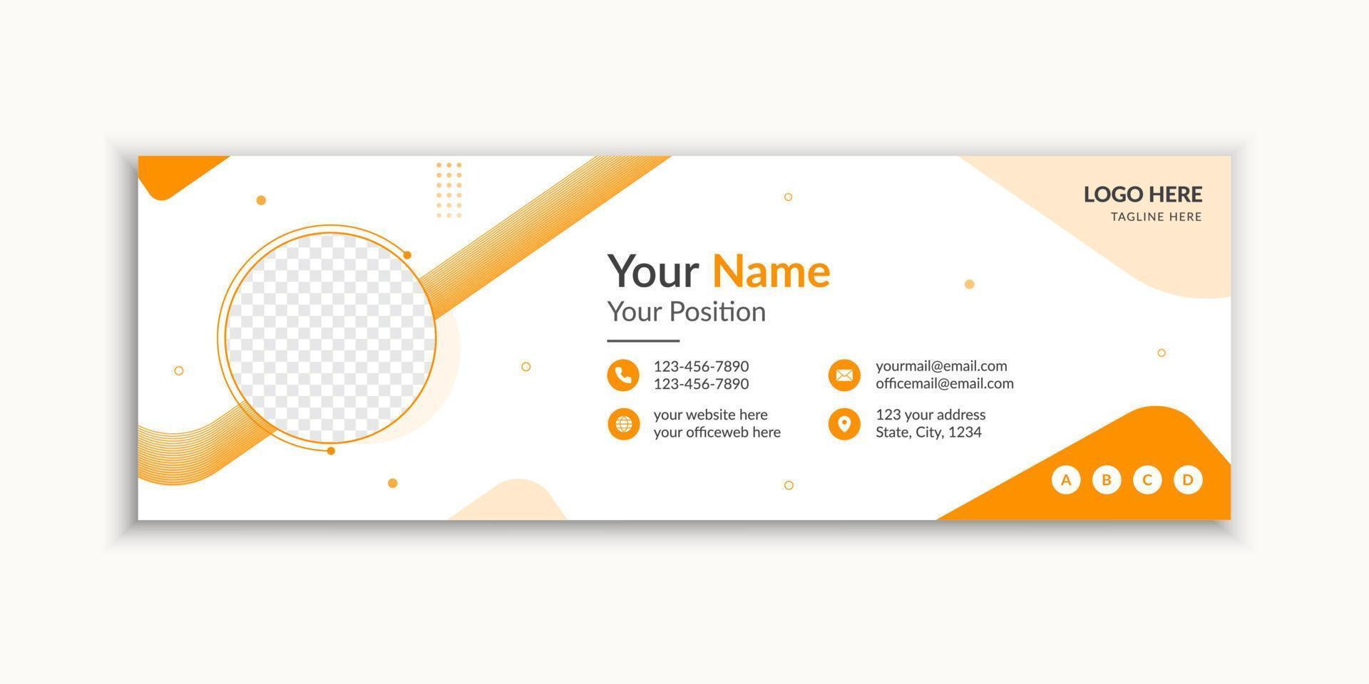 Business yellow email signature and email footer template design vector