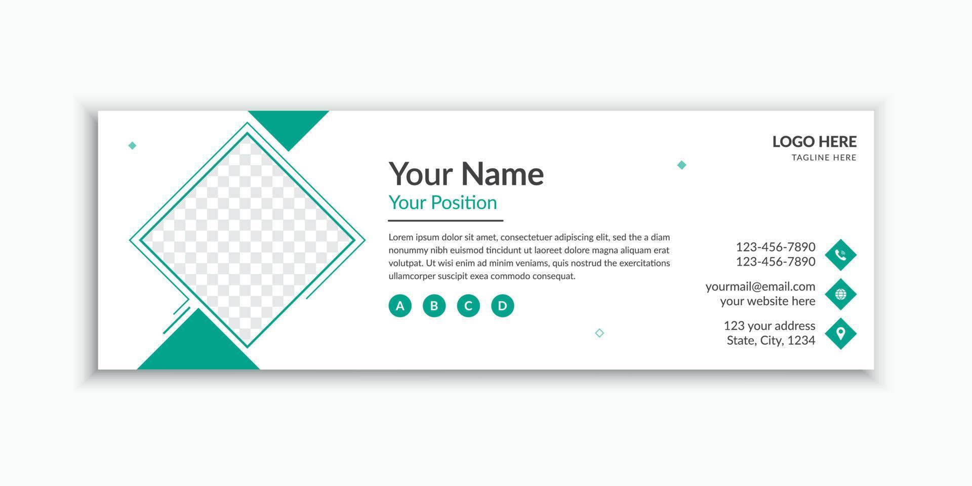Minimalist modern email signature and email footer template vector