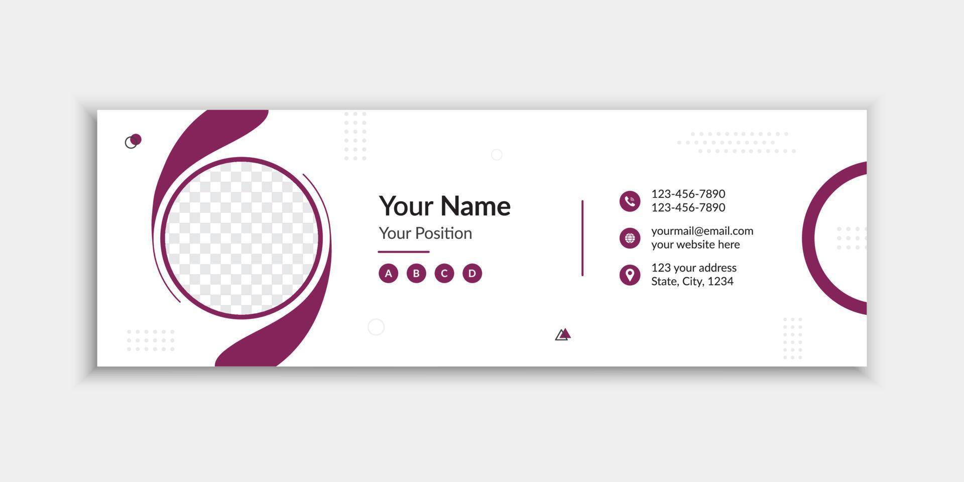 Company minimalist email signature template vector