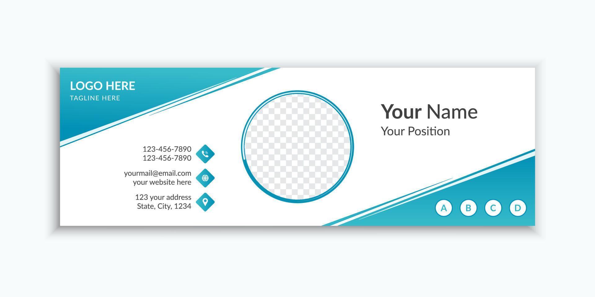 Unique email signature and email footer template vector