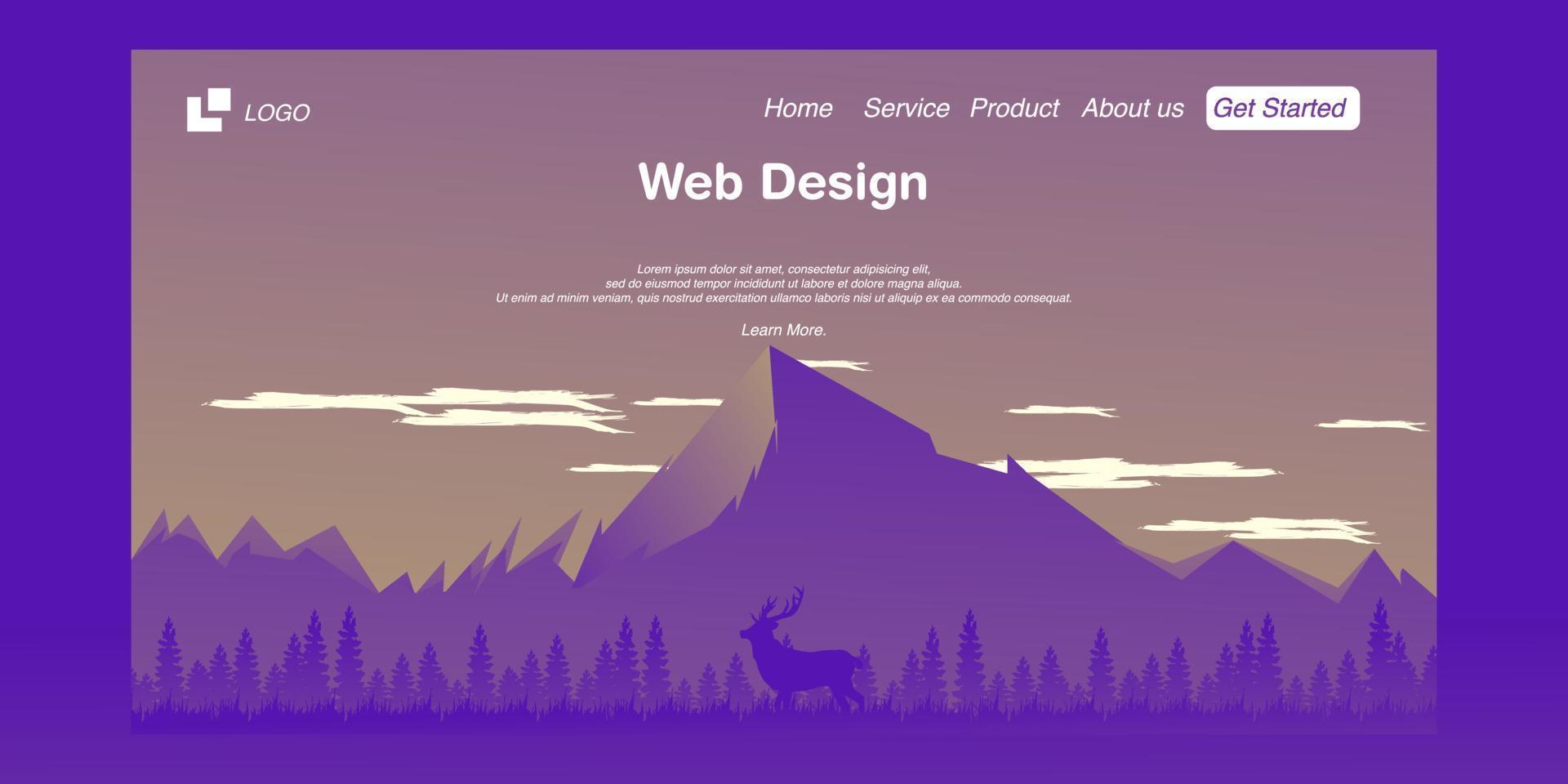 landing page for nature theme premium vector web